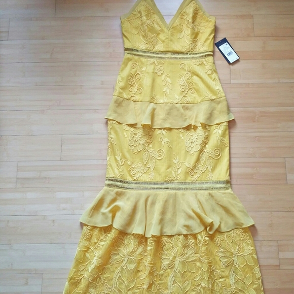 -NWT- Aidan Mattox Tiered Floral Lace Dress 2 - Picture 4 of 16